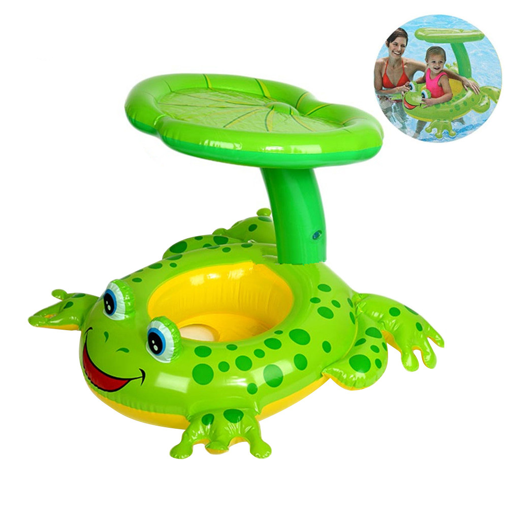 Baby Swimming Floater - قارب عائم للأطفال مع مظلة شمسية