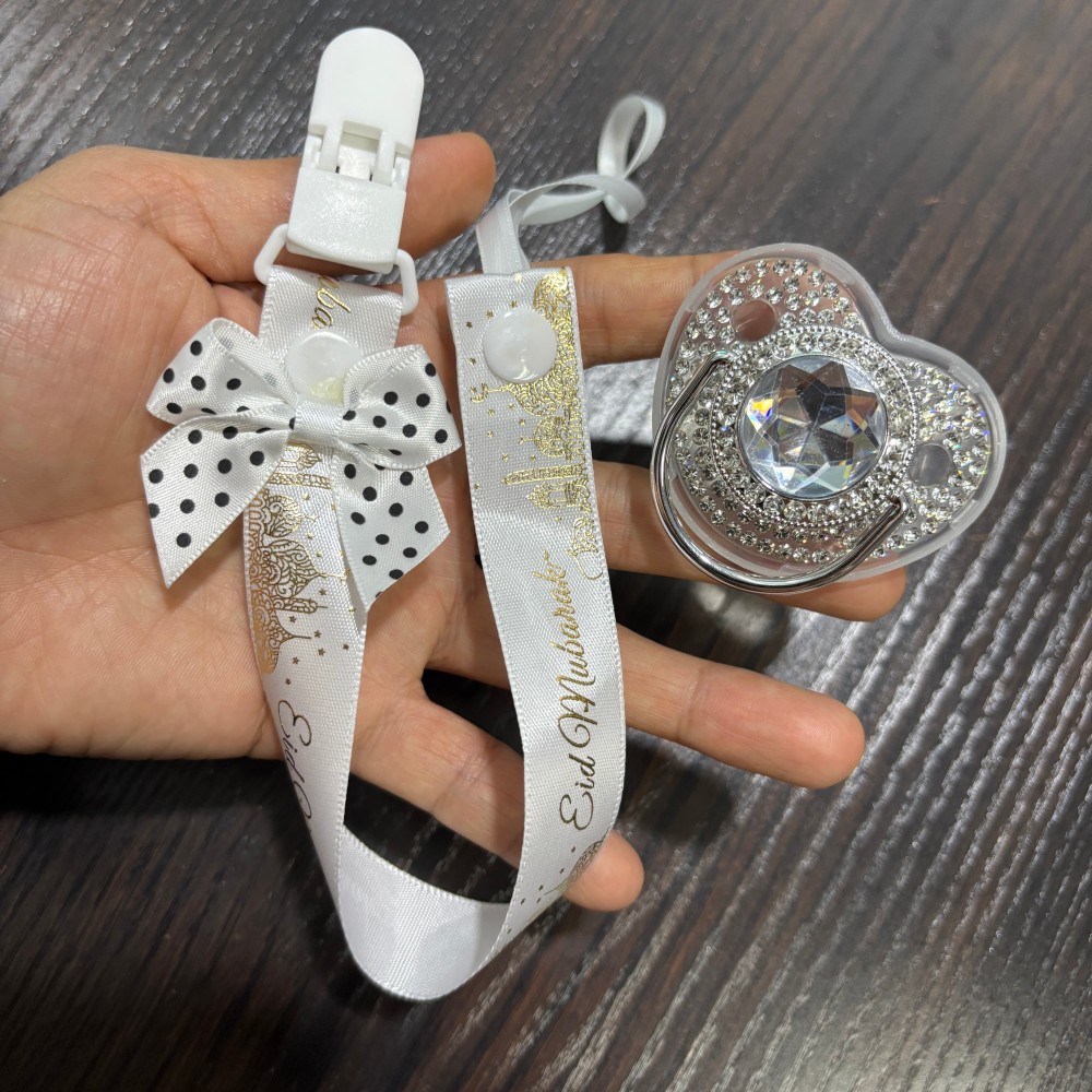 Baby Products For Gift - مصاصة ذهبية لامعة للأطفال وحامل مصاصة