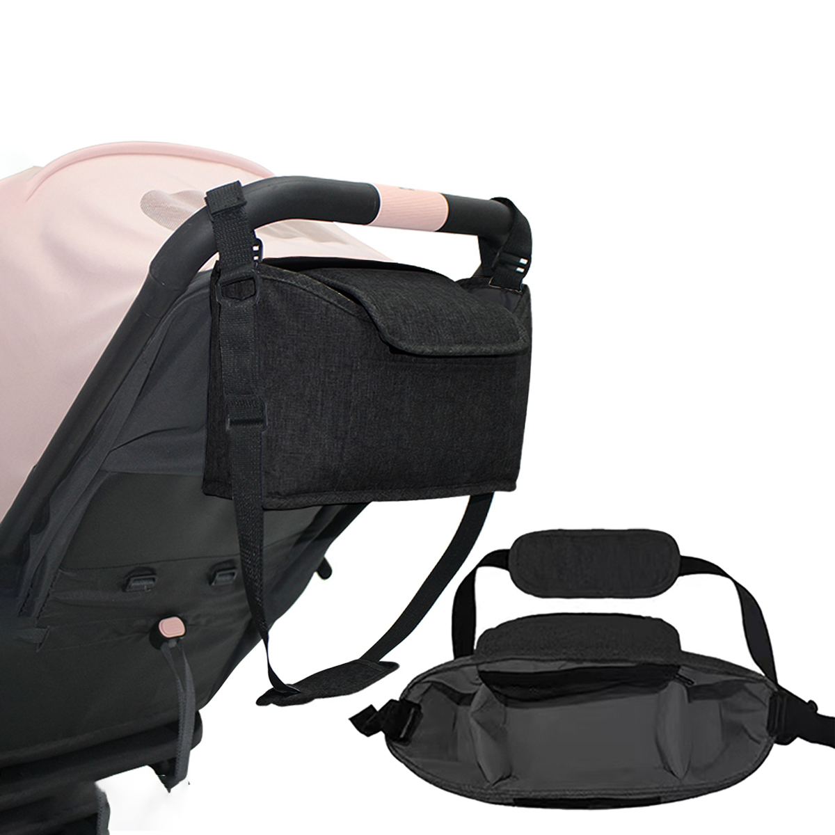 Diaper Bag Backpack - حقيبة تخزين وتنظيم لعربة الأطفال، متعددة