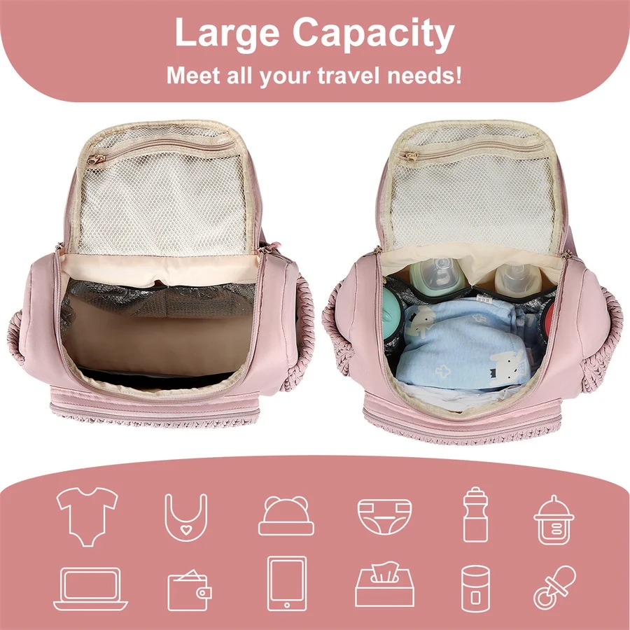 حقيبة ظهر كبيرة السعة للحفاضات - مراجعة Diaper Bag Backpack وسعره